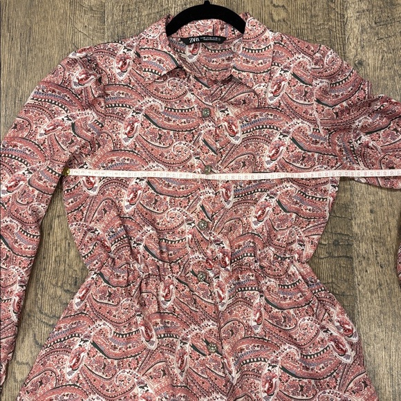 Zara Pink Paisley Long Sleeve Dress - Picture 8 of 11